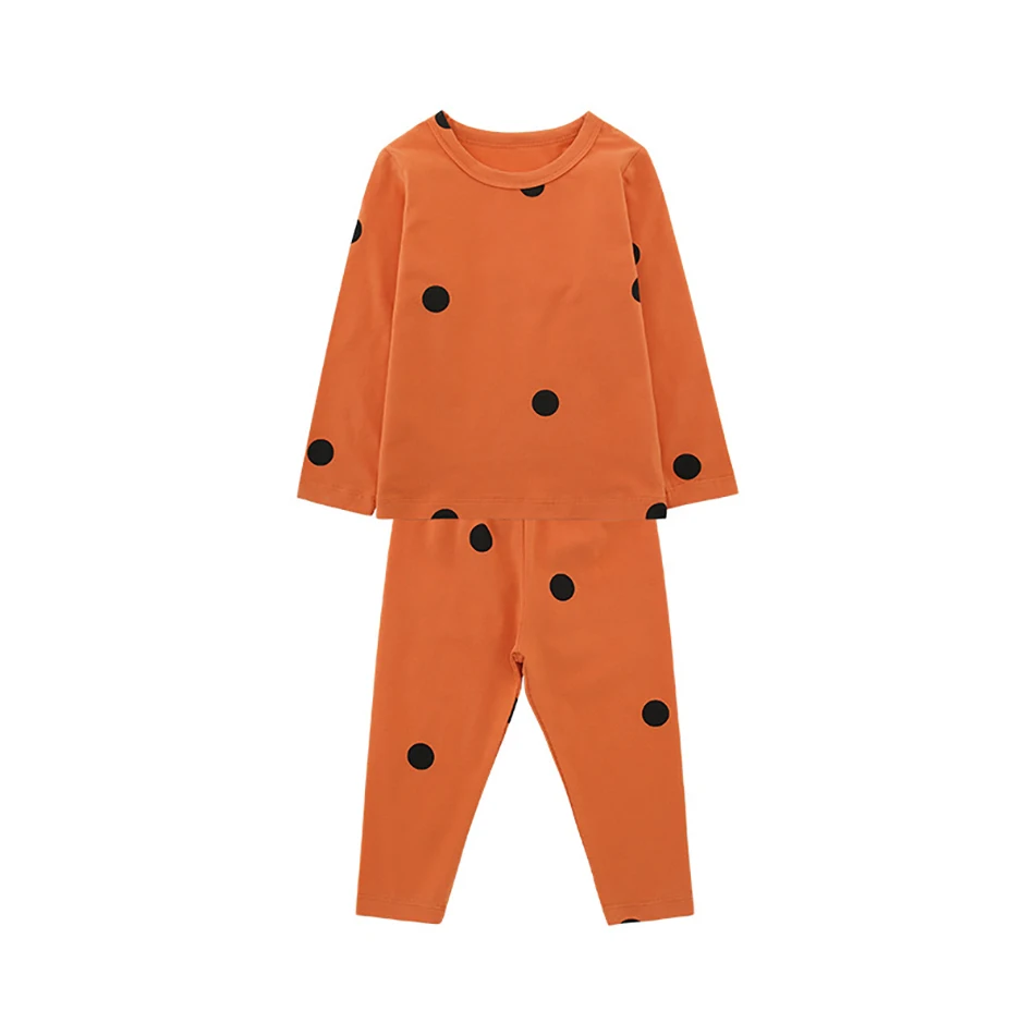 

Комплекты хлопковой одежды для маленьких девочек, Топ с длинным рукавом и штаны для мальчиков, 2 шт., Повседневная Пижама, милый наряд, комплект детской домашней одежды