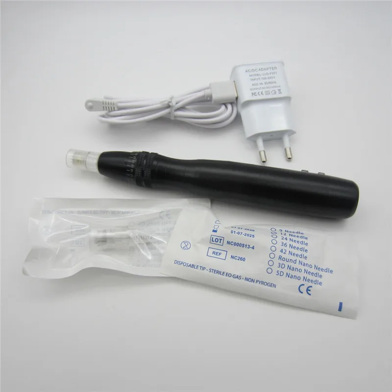 Micro Electric Derma Pen 7 Colors Light LED Photon Pen with 2pcs Needles Adjustable Nano Micro Needle Face Care Tool Pen
