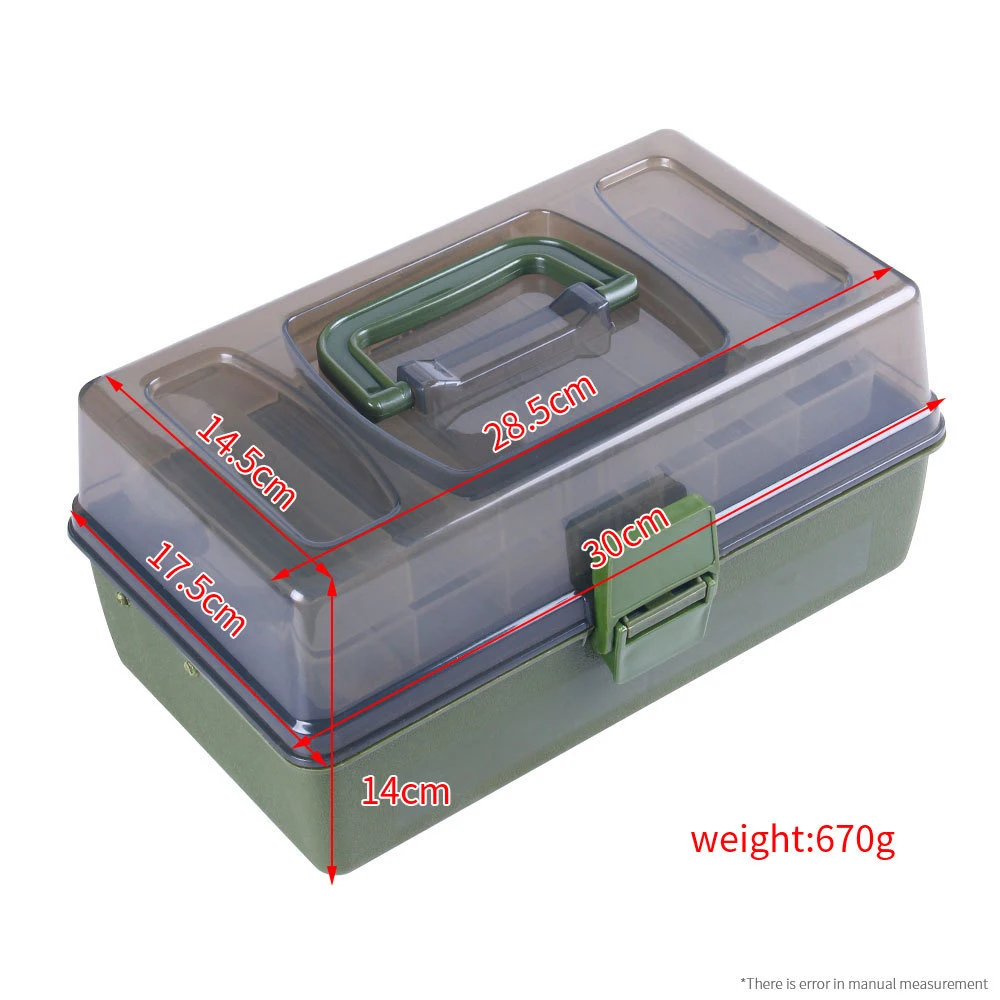 

Fishing Box Portable 3 Layer Fishing Tackle Storage Case For Fish Lures Sinkers Swivels Floats Hooks Line Accessories