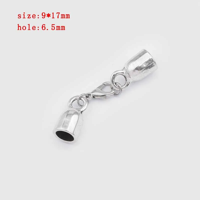 5 sets Zinc Alloy Clasp Lobster Clasps Hook End Caps Connectors For 5/6/7/8/10mm Leather Cord Bracelet Necklace Jewelry Making