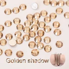 Oleeya золотые тени кристалл без горячей фиксации Стразы для ногтей золотые Шампань Свободные Стразы для украшения ногтей E7018