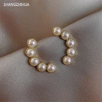 shangzhihua classic simple fashion pearl earrings for women 2021 new high class luxury girls unusual jewelry accessories