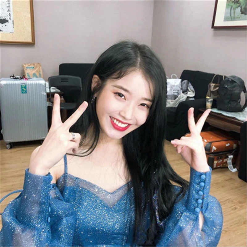 Женское платье без бретелек синее Сетчатое на бретельках с открытыми плечами IU Lee