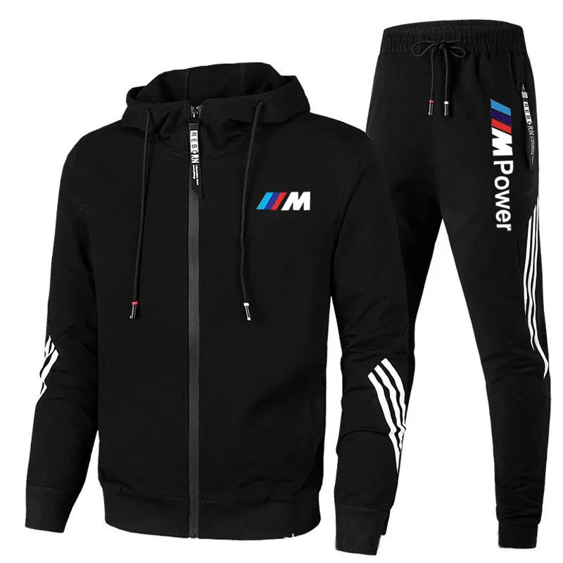 

2021 New Brand Print Tracksuit Men 2 Piece Set Hoodie and Pants Casual Sportswear Gym Clothing Jogging Men's Suits Black Red