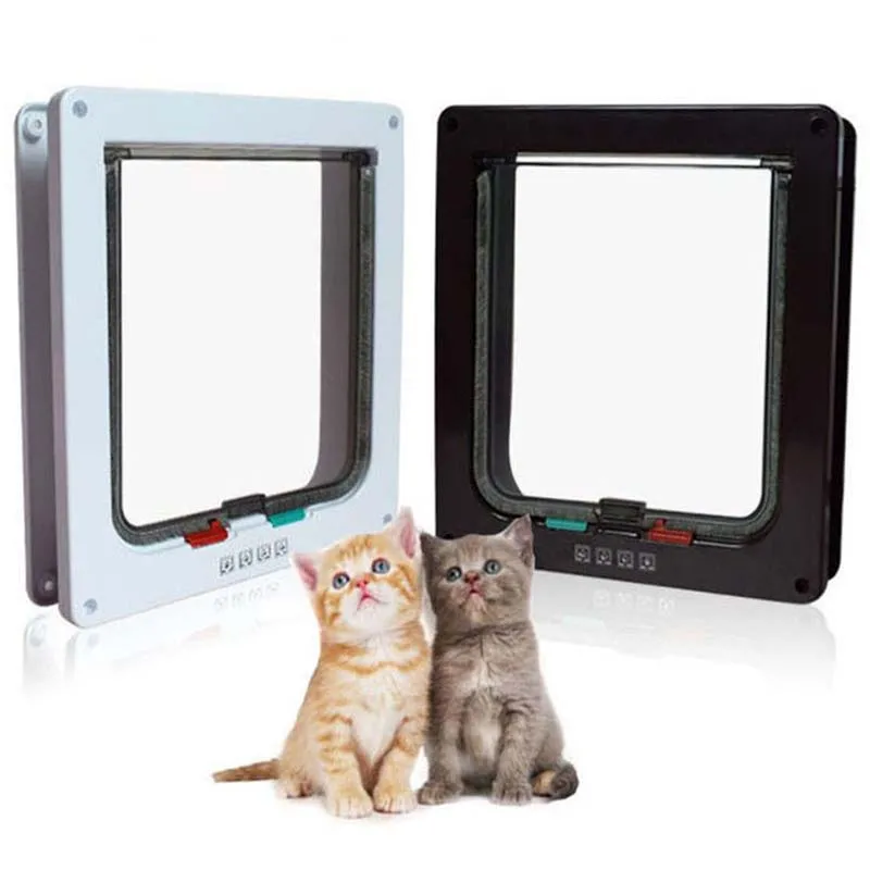 Размеры: S/M/L Pet дверной 4 способа запираемый ABS Пластик Безопасность откидной