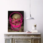 Винтажный ужасный постер, неоновый холст с черепом, готический флуоресцентный Рисунок со скелетом, темная Художественная печать, Настенная картина, гостиная, домашний декор