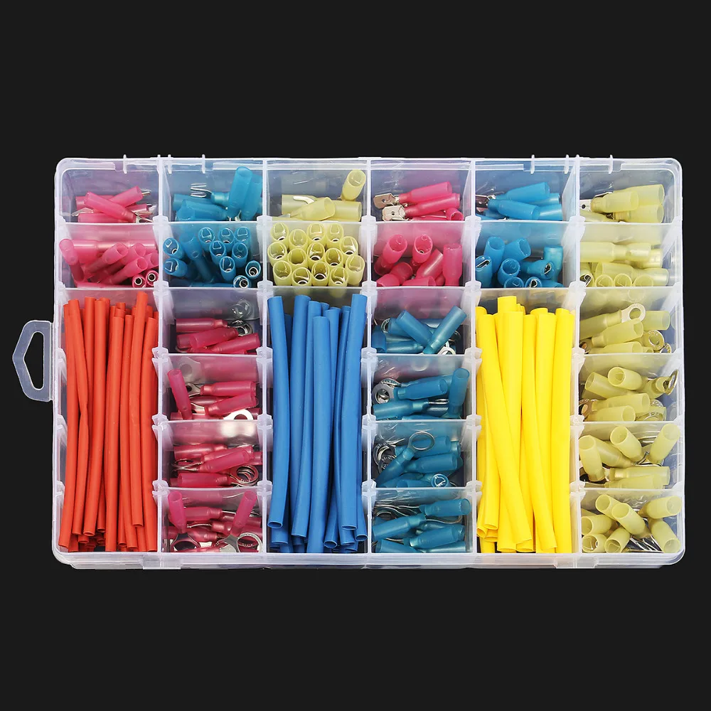 255 шт. клеммные разъемы + 145 2:1 термоусадочная трубка RSFR проволока набор кабелей
