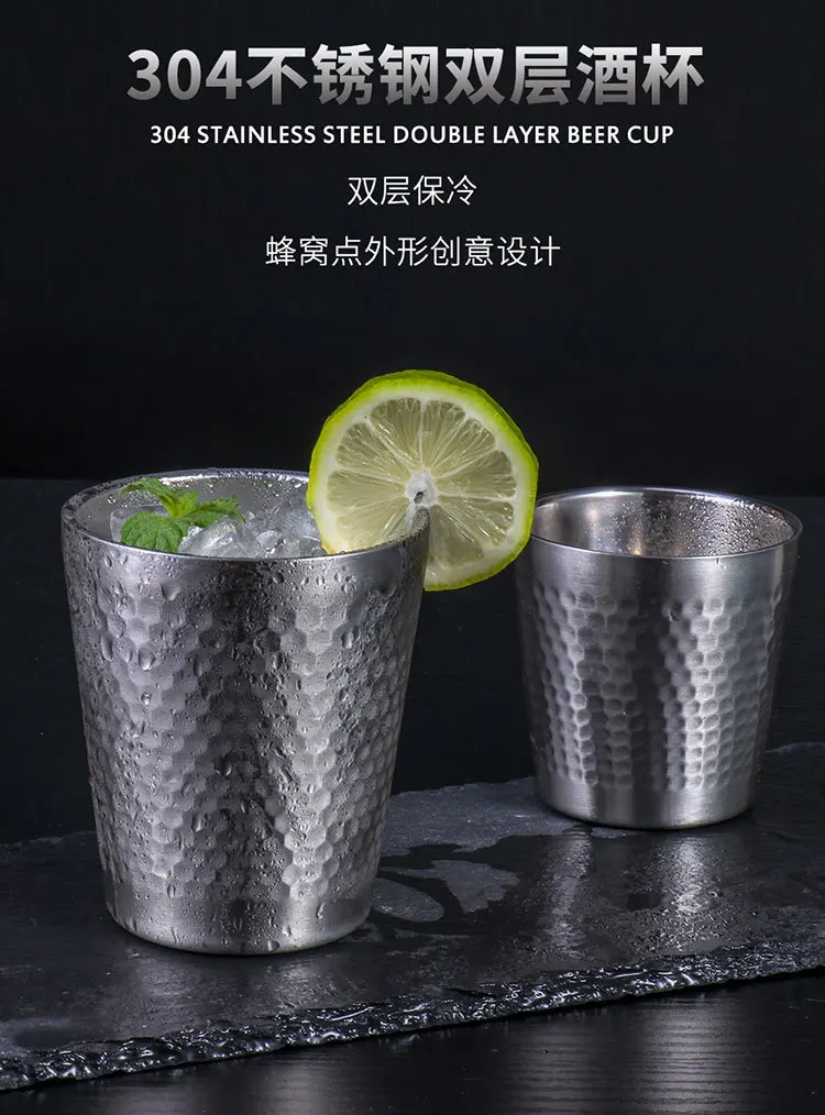 Двухслойный бокал для вина из нержавеющей стали пива Ktv металлическая сотовая
