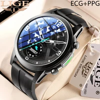 Смарт-часы LIGE ECG, мужские уличные водонепроницаемые умные часы PPG, спортивные фитнес-часы с сообщением, наручные часы для Xiaomi Huawei iOS