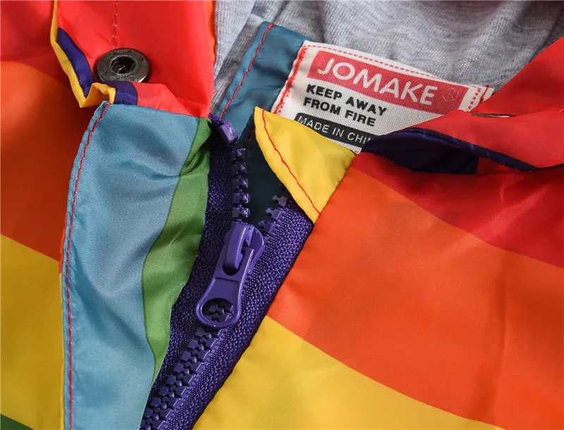 2020 куртка для девочек Весенняя Детская радужной расцветки детей ветровка