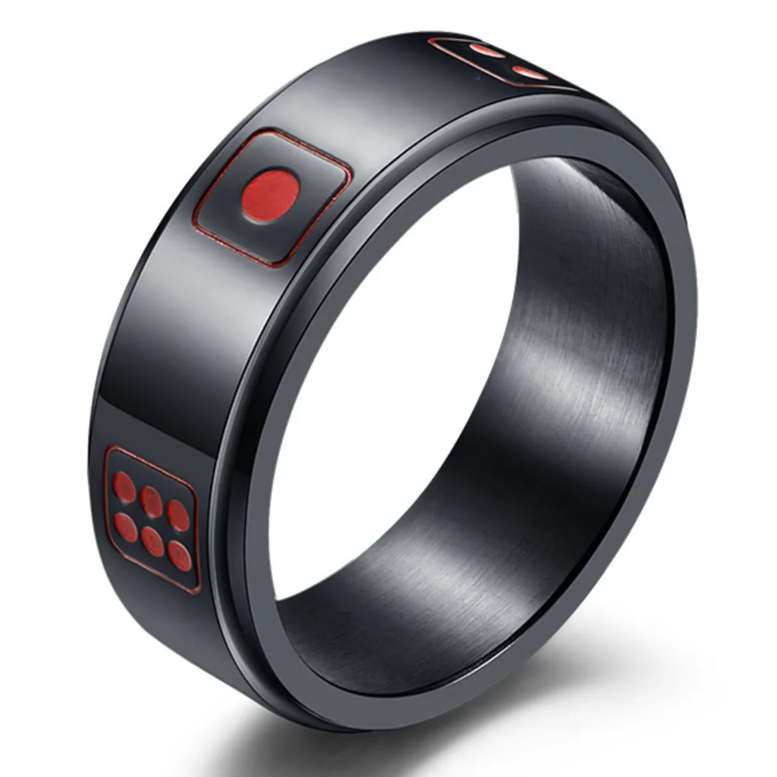 

Las Vegas God Of Championship Rotatable Dice Men's Game Entertainment Ring Steel Stainless Gift Banquet Rings Men Hippie Jewelry