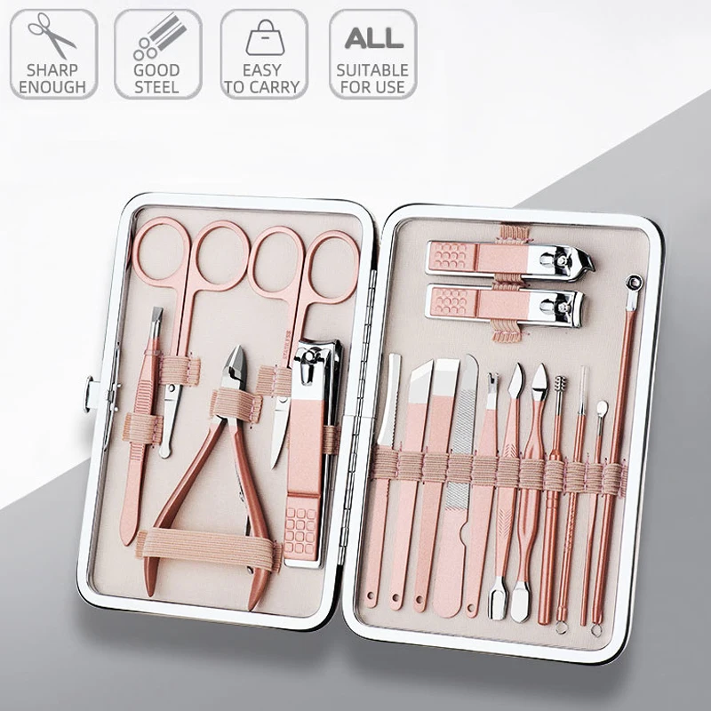 Маникюрный набор из 18 шт. кусачки нержавеющей стали для дизайна ногтей