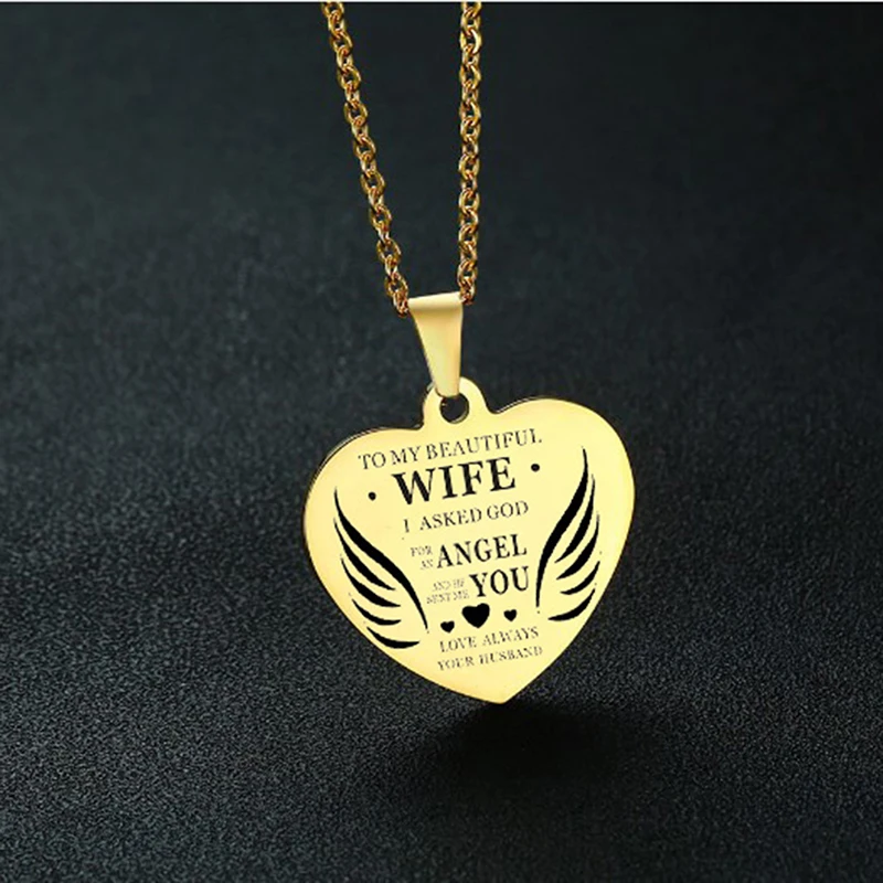 Кулон из нержавеющей стали в форме сердца ожерелье с гравировкой букв моей