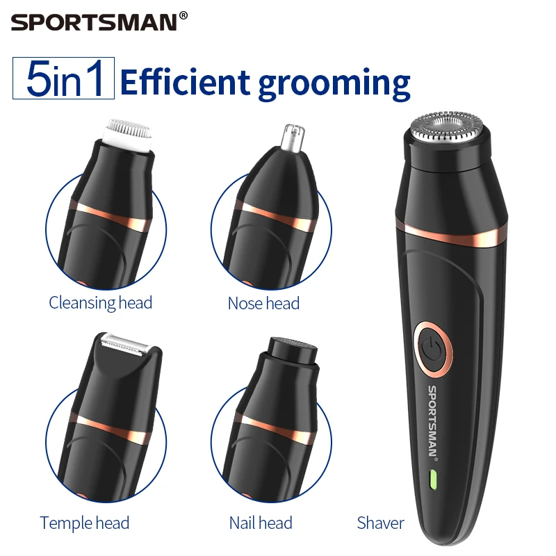 

SPORTSMAN SM-425 5-in-1 Electric Barber Shaver Multifunctional Men's Shaving, Cleansing, Sideburns, Horny Nose Hair Trimmer