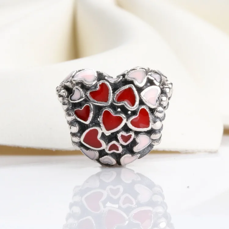 

Hot Sale 925 Sterling Silver Valentine's Day Adorable Love Beads Fit Original Bracelet Women Jewelry Making Gift