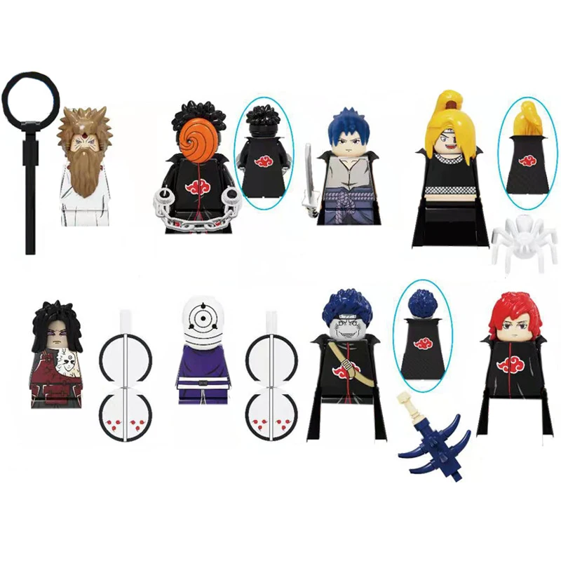 

Naruto ALFY Immortals Uchiha Madara Children Assembling Building Blocks Action Figure Toy Bags Children DIY 8 Style Puzzle Gift