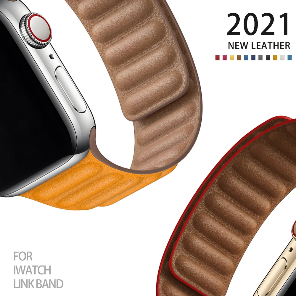 

Ремешок силиконовый/кожаный для Apple watch band 40 мм 44 мм 42 мм 38 мм 42 мм 1:1, магнитный браслет для iWatch series 6 5 4 3 SE