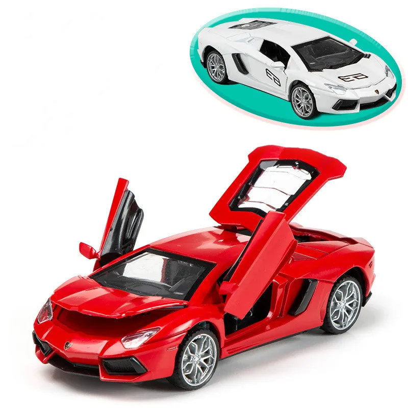 1:28 спортивный автомобиль Lamborghinis модель автомобиля из сплава с откидной спинкой
