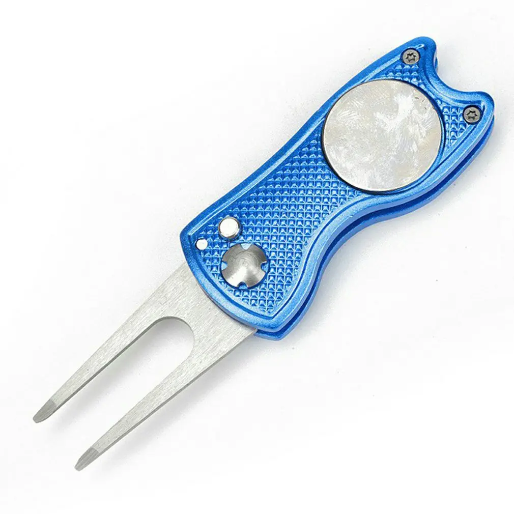 

Foldable Golf Pitch Fork Golf High Precise Folding Mini Pitch Repair Tool Marker Pitch Cleaner Golf Pitchfork Golf Accessories
