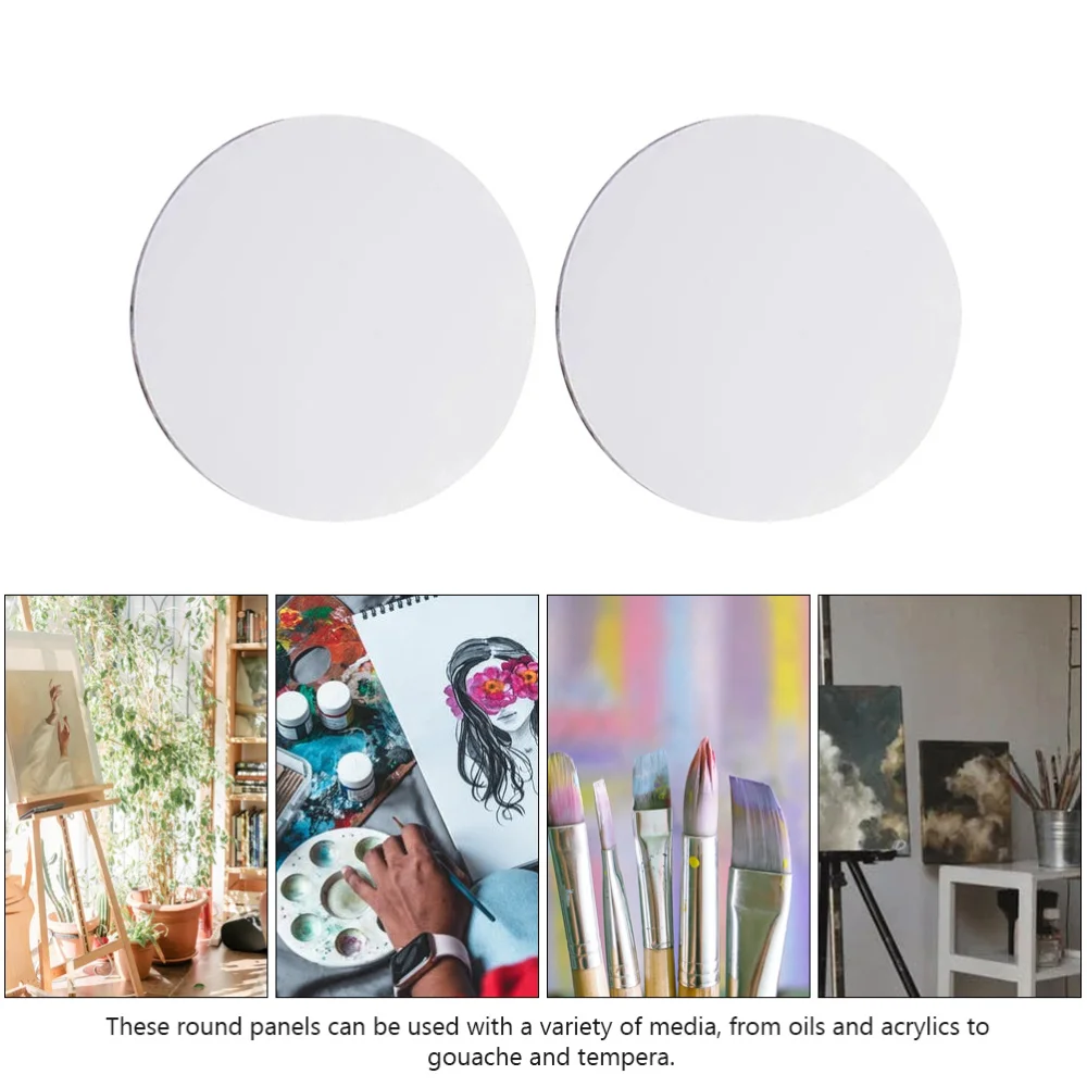 

2 Pcs DIY Oil Painting Canvas Round Oil Painting Cotton Painting Holder