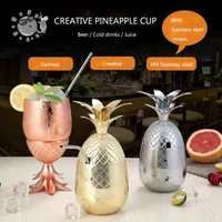 500ml pineapple cocktail glass metal copper cup stainless steel moscow mule cup wine glass home decorations bar accessories
