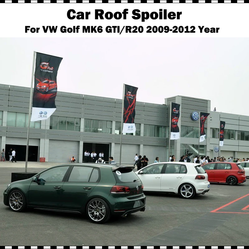 Волокно стекло задняя крыша споил для VW golf 6 2009-2012 MK6 GTI R20 FRP матовый черный Задний