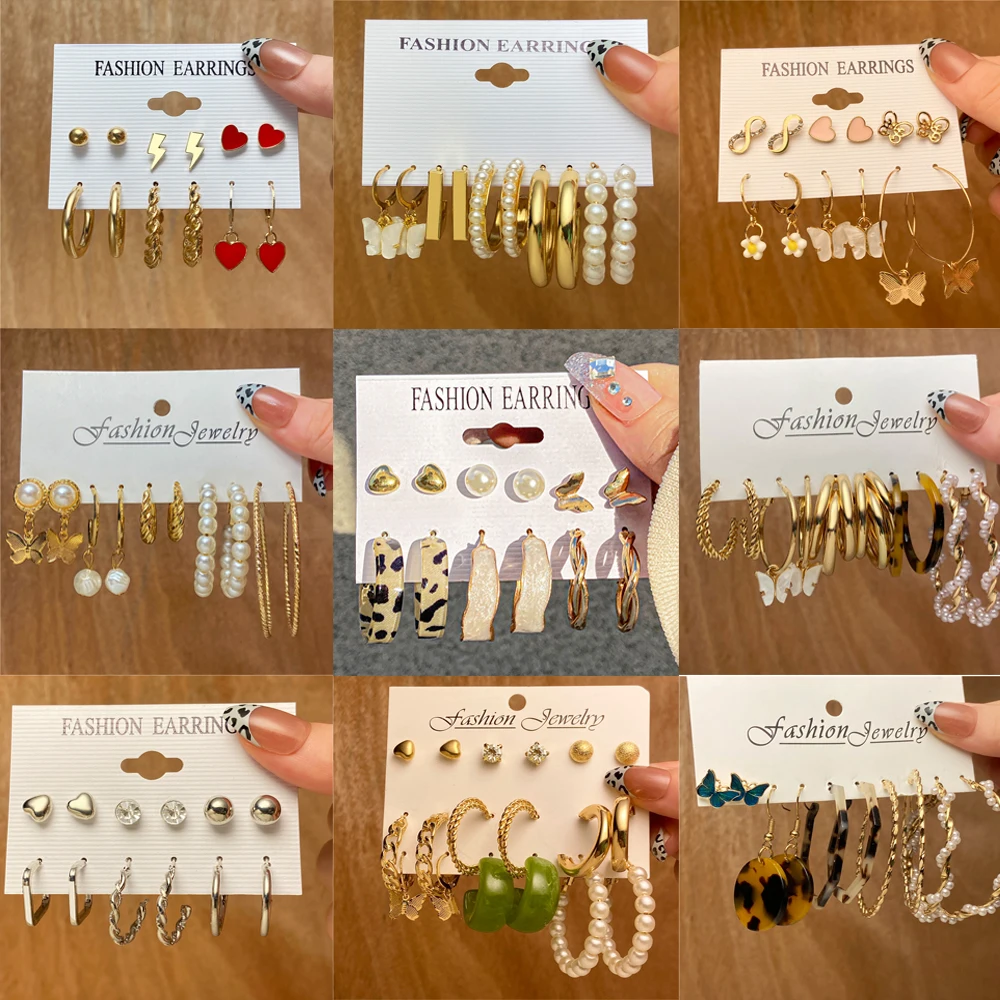 

New Korea Colorful Acrylic Vintage Geometric C-Shaped Resin Hoop Earrings Retro For Women Girls Party Travel Jewelry Gifts