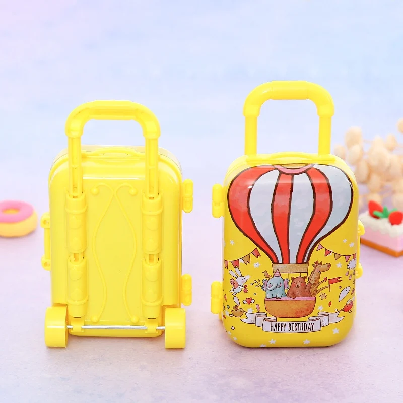 Cartoon Miniature Travel Suitcase Shape Candy Box Toy Tinplate Storage Container Wedding Holiday Party Lovely Reception Gifts | Дом и сад