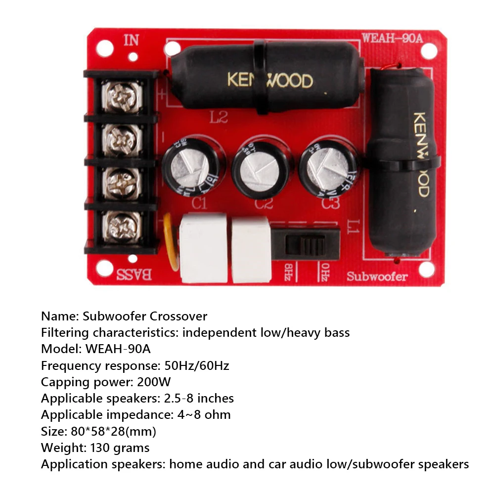 200 Вт бас-динамик сабвуфер делитель частоты Hi-Fi стерео автомобиля звуковой для -