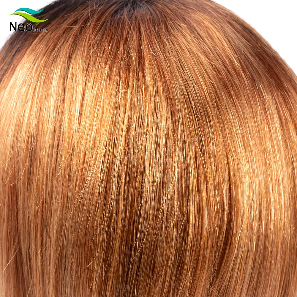 Cheap Wigs lace front human hair wigs 1B/30 short wig blonde for free shipping | Шиньоны и парики
