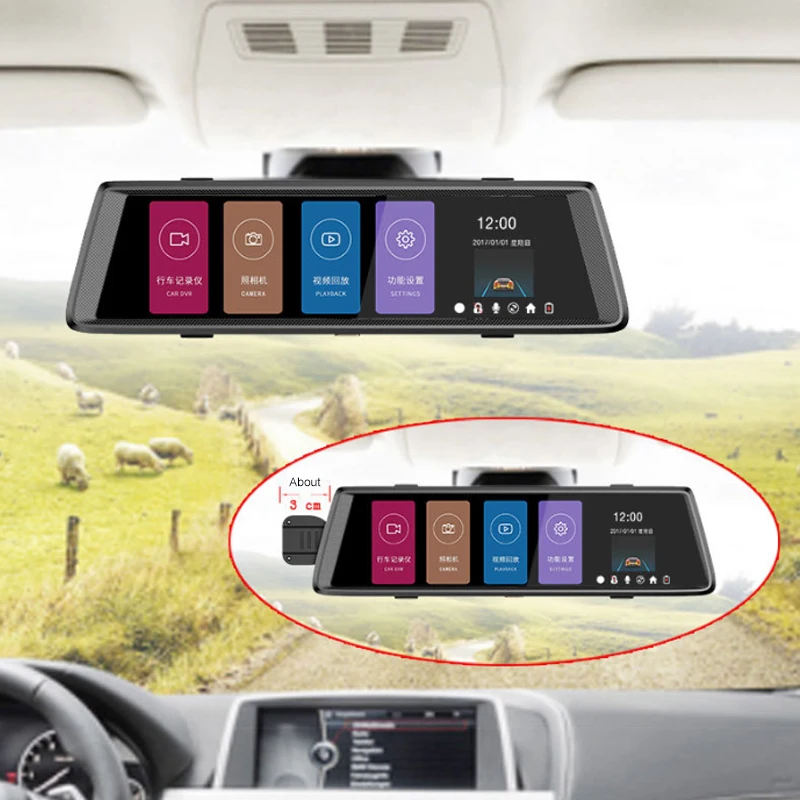 

10in 1080P Dash Cam Stream Media Car Video Camera DVR Driving Recorder Rearview Mirror TD326