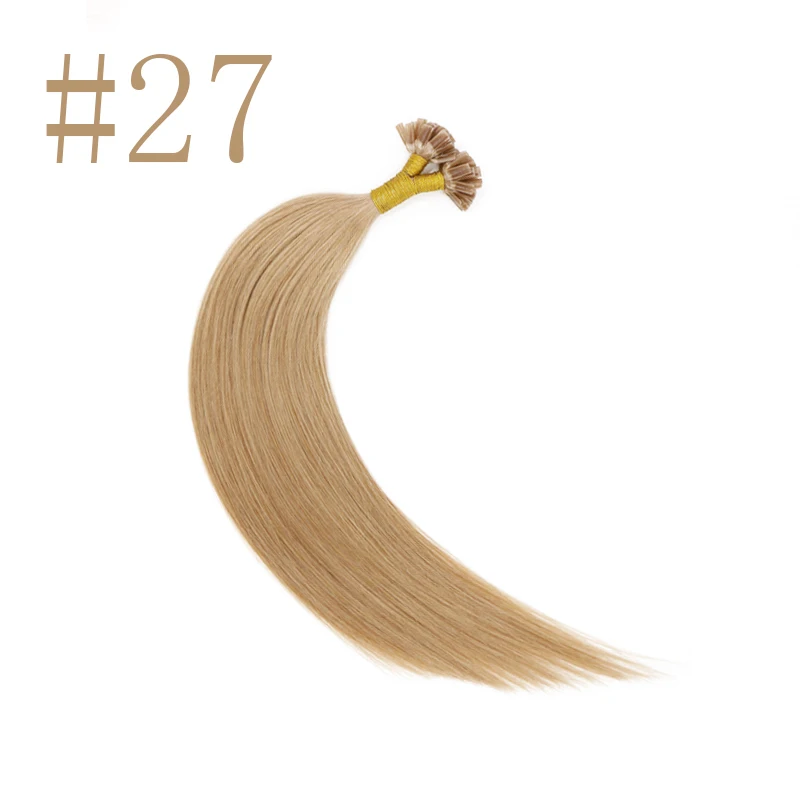 #27 Sindra 1"-24" Fusion keratin u tip волосы для наращивания 1 г/шт. Remy ногтей/u-кончик прямые кератиновые предварительно склеивающиеся человеческие волосы - Цвет: #27