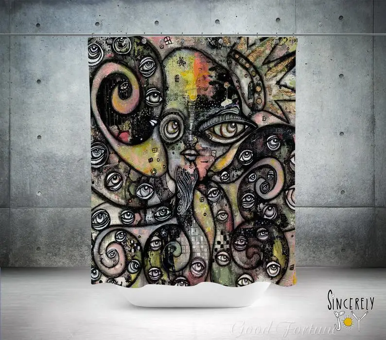 

Картина «Королева осьминога» на душе, занавеска, забавные уникальные глаза, аксессуары для ванной комнаты, картина морских существ