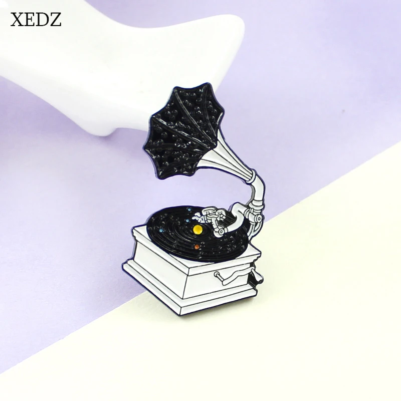 XEDZ Новинка черно-белая карта записи с брошью детский мультяшный Забавный