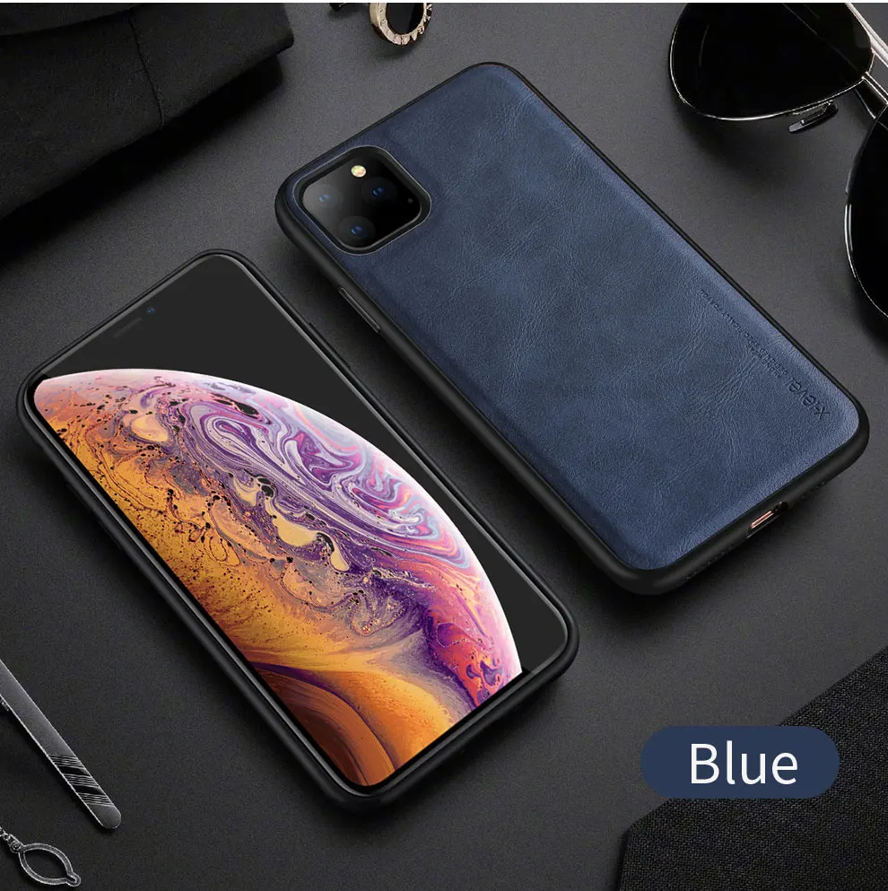 TIKITAKA кожаный чехол в винтажном стиле для iPhone 11 11 Pro Max XR X XS Max 8 7 6 6s Plus, Ультра мягкий силиконовый чехол-светильник - Цвет: Blue