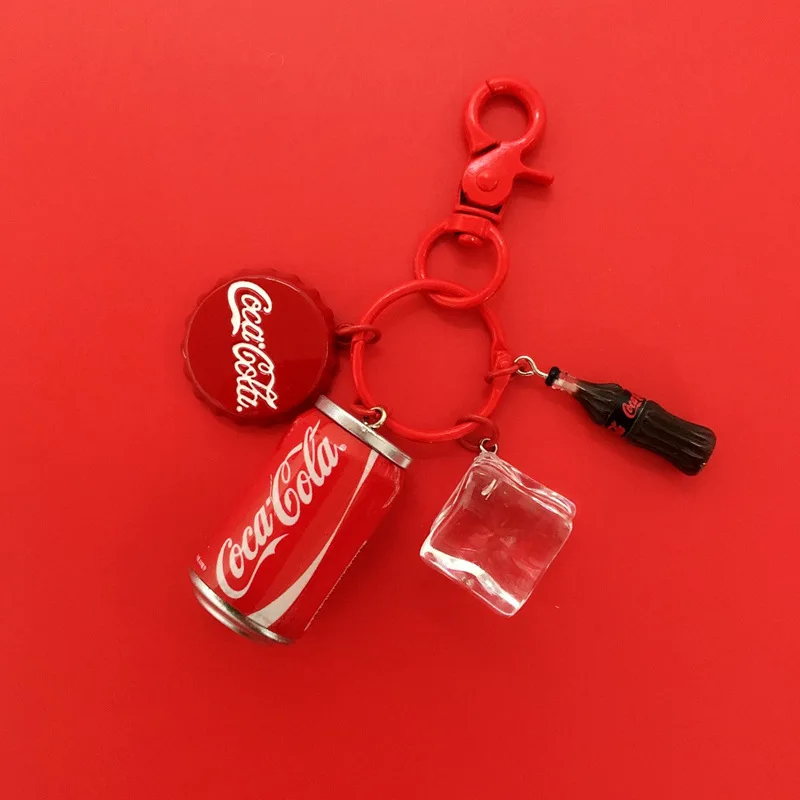 

Fashion Douyin Coke-Bottle Lovers Keychain Pendant Jewelry Gift Little Boy Holders Friendship Accessories Key Ring Hot Sale New