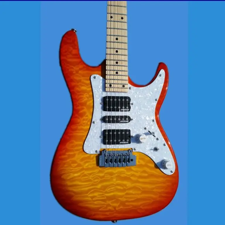 Cs цветная высококачественная электрическая гитара, сделано в китае, древесина клена, фингерборд, 24 лада, красивая и крутая
