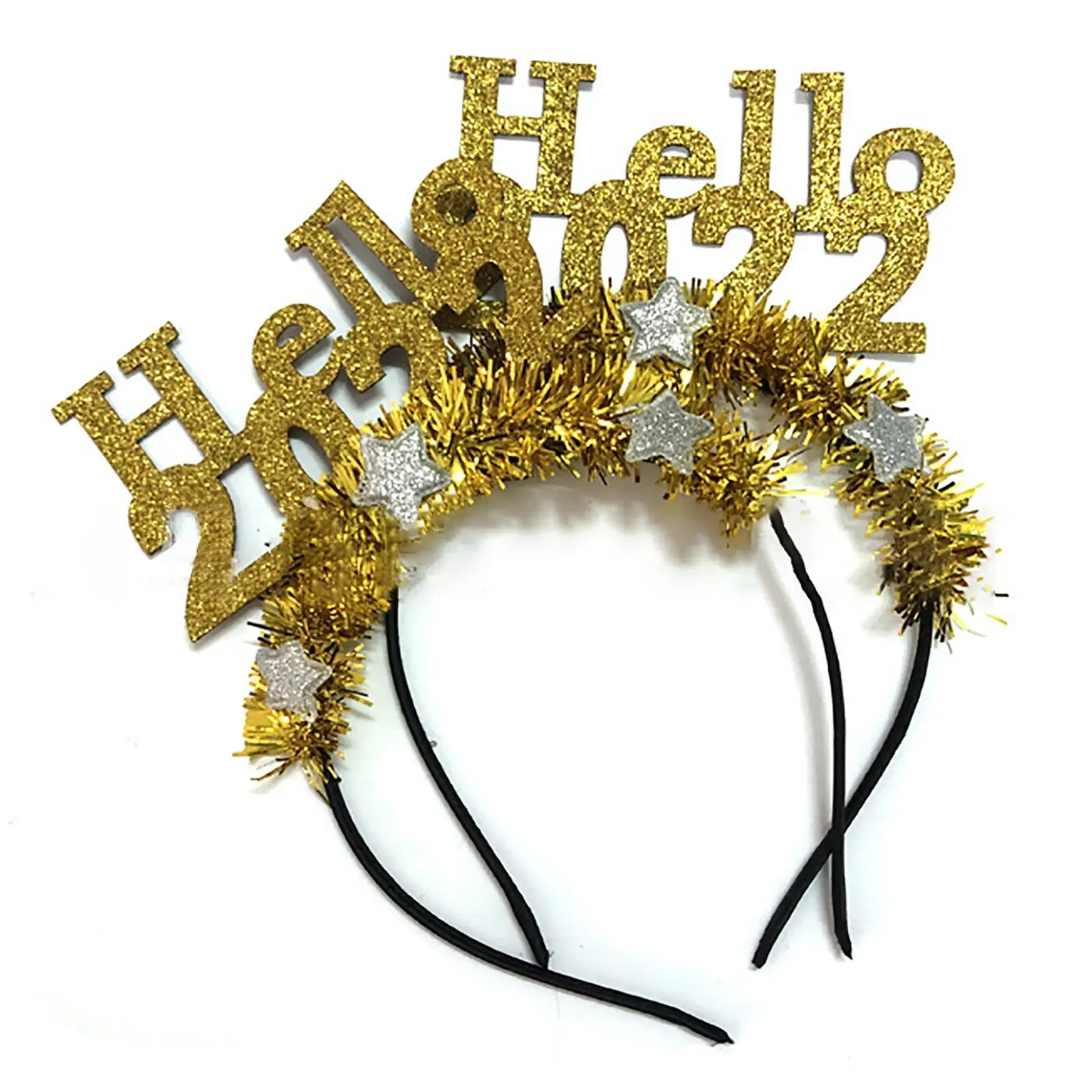 

Модная повязка на голову с новым годом 2022, тиара, повязка на голову с блестящими звездами и блестками, новогодние праздничные повязки для во...