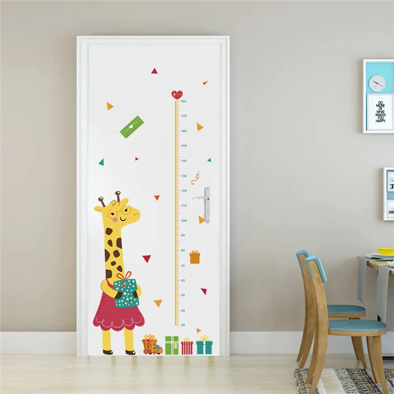 

Cartoon Giraffe Growth Chart Wall Sticker For Kindergarten Home Decoration Diy Height Measure Animal Mural Art Pvc Kids Decals