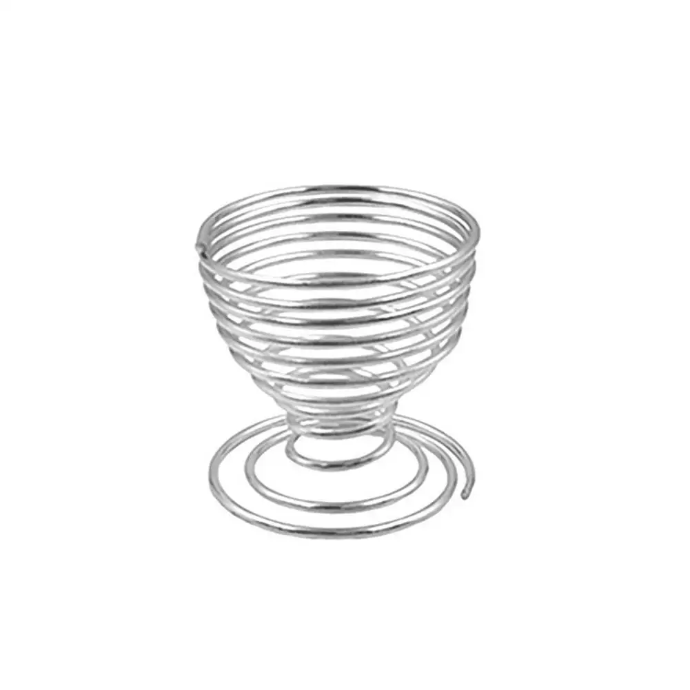 

4 PCS Kitchen Breakfast Hard Boiled Metal Egg Cup Spring Cup Tools Egg Holder Kitchen M2D8