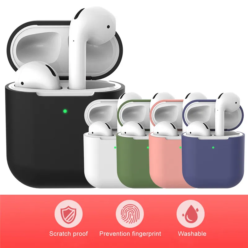 

Silicone Earphone Case for Airpods 2/1 Protective Bluetooth Wireless Earphone Cover Charging Box Bags for Apple Air Pods