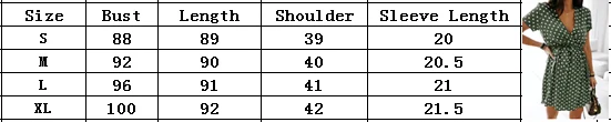 

Women's Summer Polka Dot Print Dress Short Sleeve V-Neck Above Knee Dress