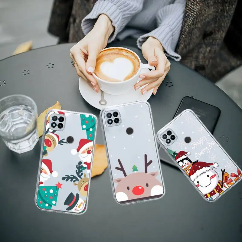 

Merry Christmas snowman pattern Phone Case Transparent for Xiaomi redmi note 8 9 10 11 t lite pro ultra mix 4