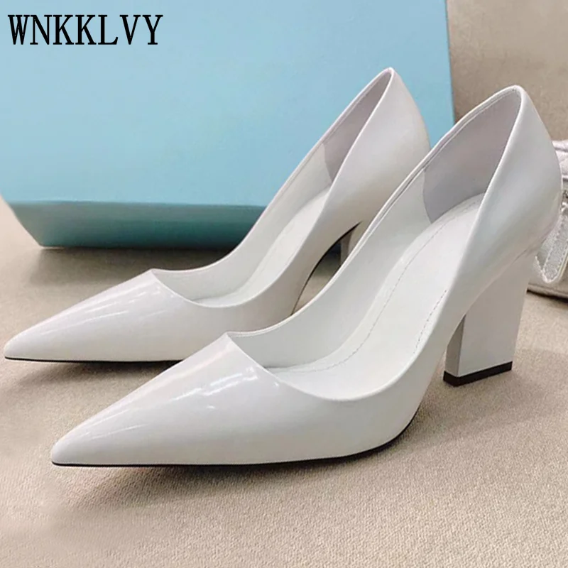 

pointed toe patent leather high heels wedding shoes women 2021early autumn new sexy pumps party banquet dress shoes for ladies