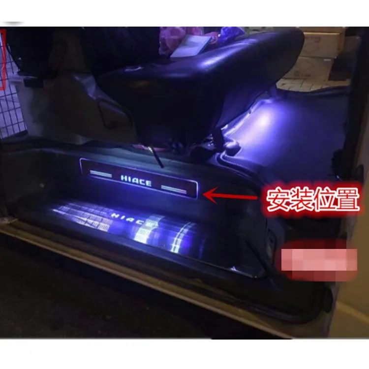 Для Toyota HIACE стример динамическое дыхание Добро пожаловать педаль светодиодный ходовой фонарь порог бар боковой двери педаль палка 2005