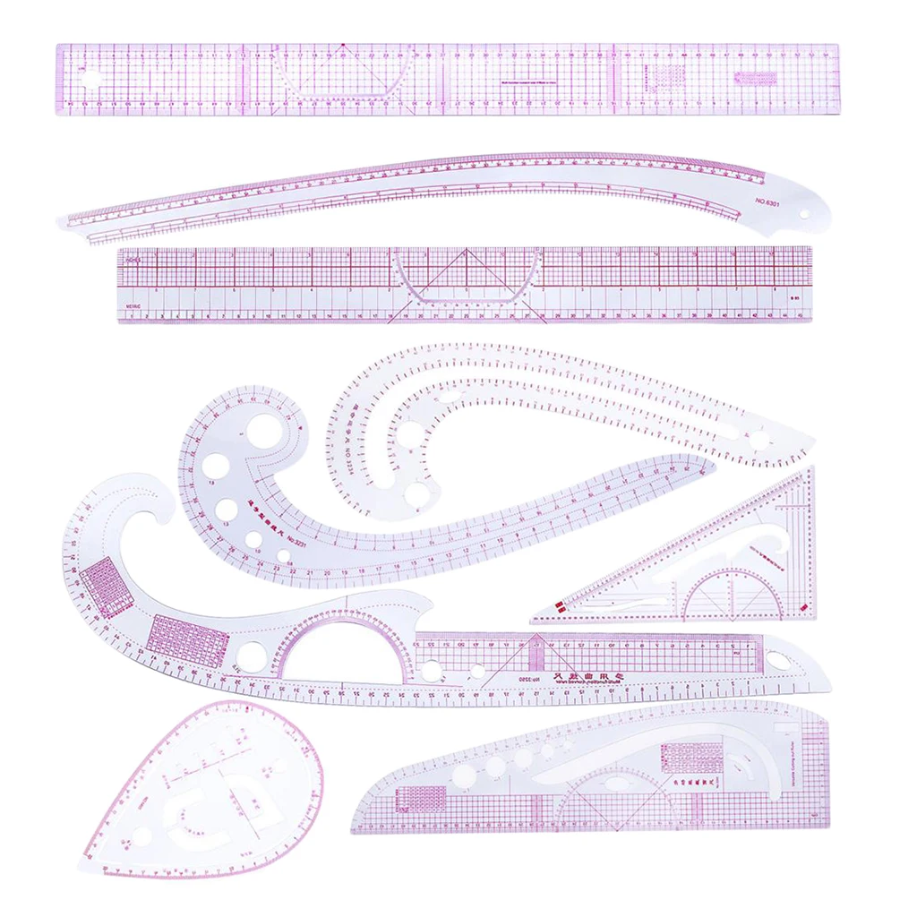 9pcs French Curve Straight Ruler Set For Tailor Dressmaking Clothing Design | Дом и сад