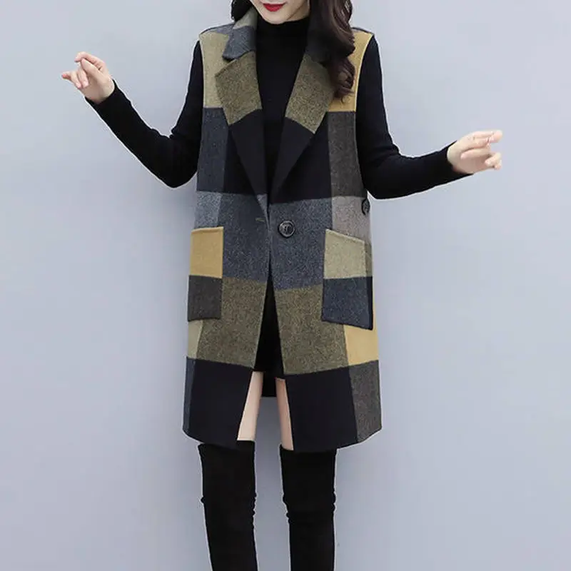 

2020 spring and Autumn New Women's clothing Korean mid long vest fashion slim