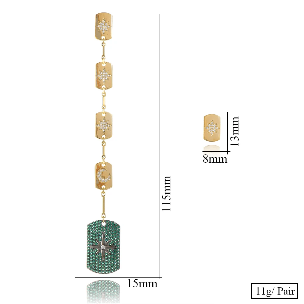 

GODK TRENDY Long Drop Statement Earrings For Women Wedding Cubic Zircon Party Dubai Bridal Jewelry