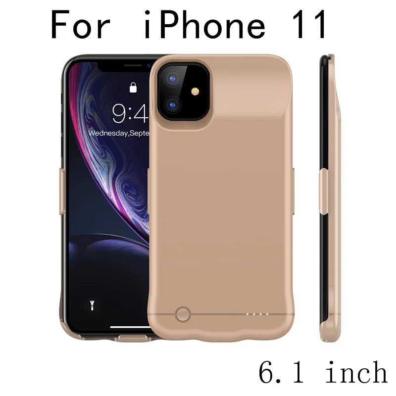 Чехол для iPhone 11, тонкая батарея, зарядное устройство, чехлы для iPhone 11 Pro Max, внешний блок питания, задняя крышка для аккумулятора - Цвет: i11-Gold