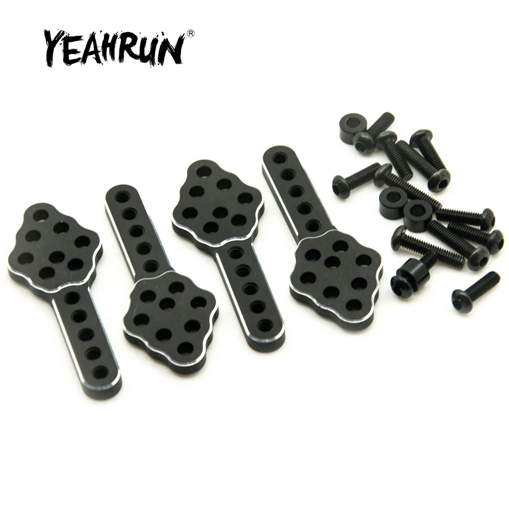 

Металлический амортизатор YEAHRUN с ЧПУ, 4 шт., регулируемая высота, угловая подставка для Axial SCX10 1/10, обновленные детали для радиоуправляемой мо...